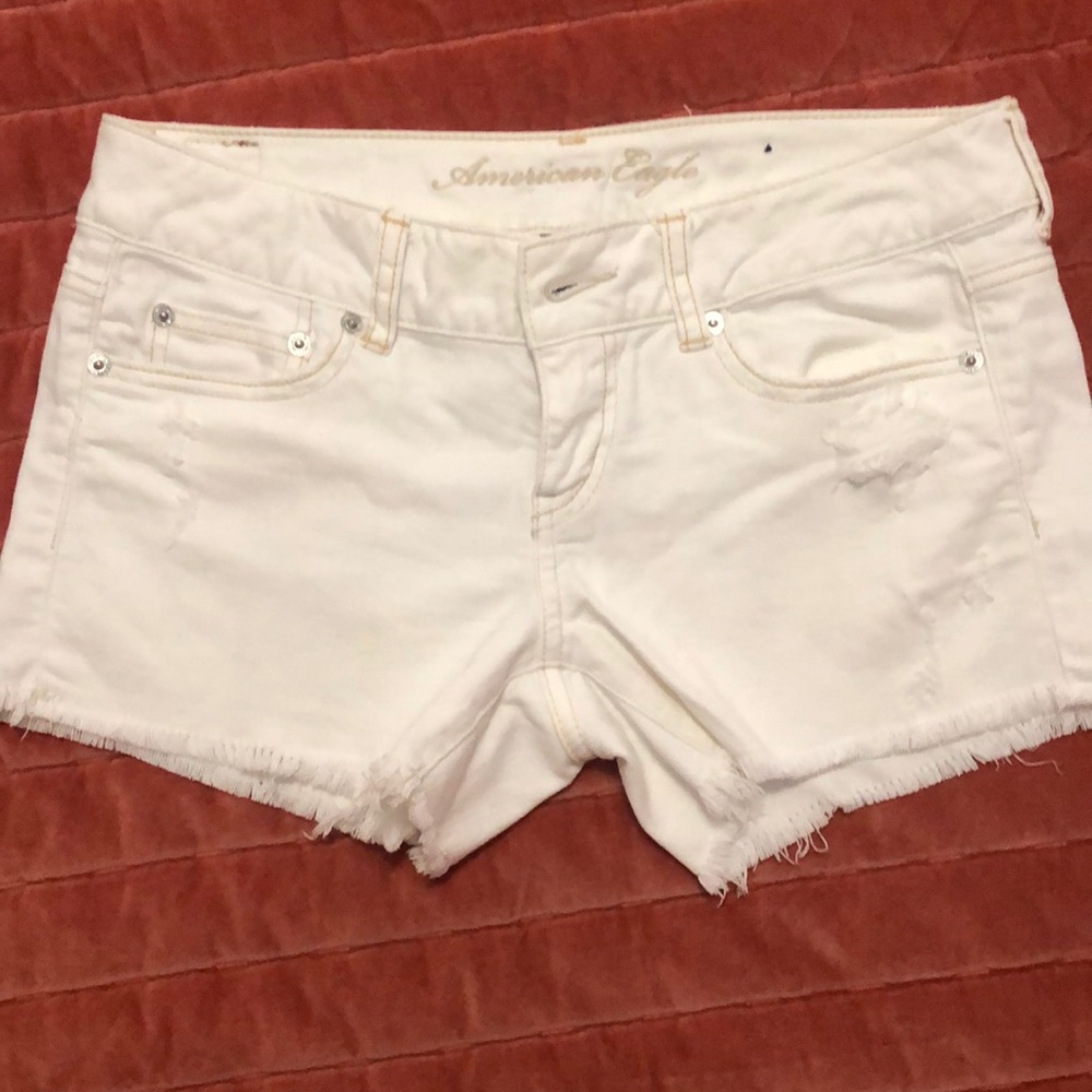 White Jean shorts